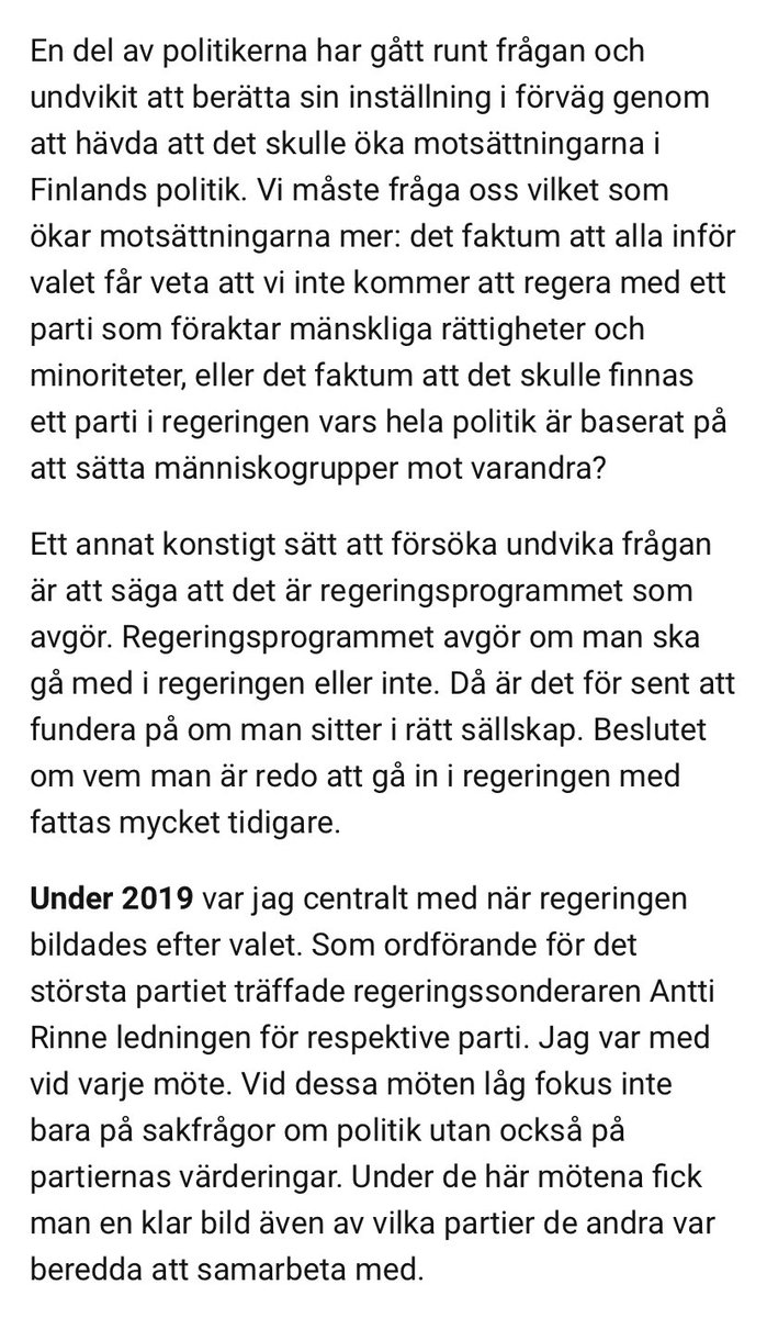 DimitriQvintus's tweet photo. ÖT:s ledarskribent Kenneth Myntti är inne på fel spår.

Jag har inte sagt att Henriksson borde utesluta något regeringsalternativ. Jag har sagt att hon borde våga ta ställning om hon är redo att vara i samma regering med Sannfinländarna.

@vasabladet @otwebb https://t.co/R68STvgUBo