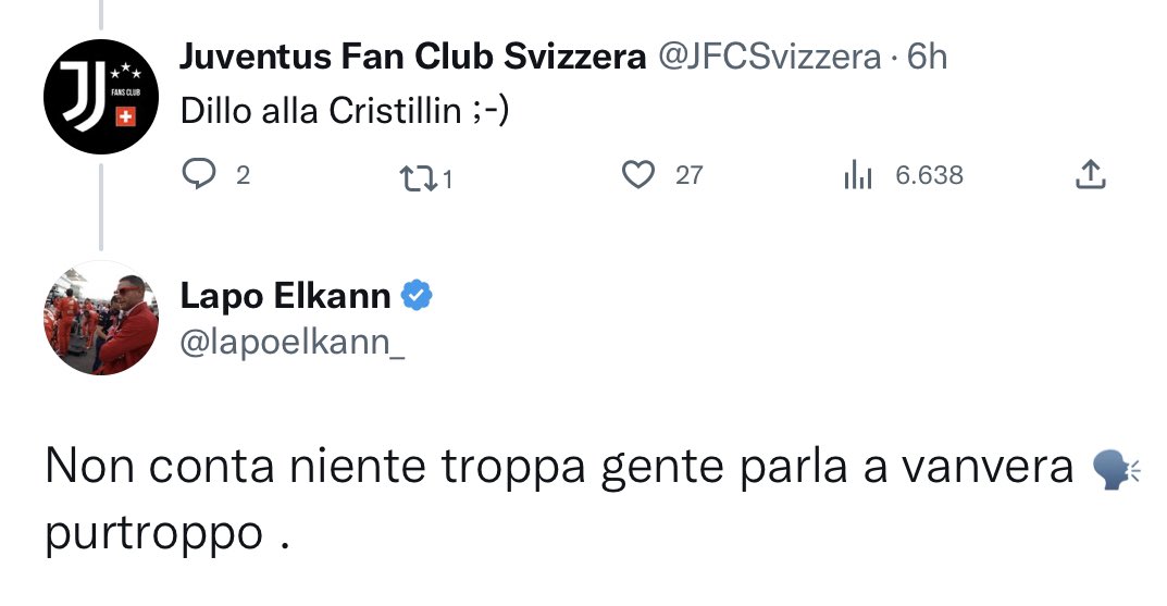BW5maggio's tweet photo. #disdettaDAZN #DisdettaSkydazn #DisdettaSKY #DisdettaDaznSky #FIGCMAFIA

#GOBBOSEGUEBOBBO se mi segui ti seguo

Cosa conta la Evelina Christillin , lei che si è sempre detta juventina (🤮). In realtà è amica dei nemici. Ma e #lapo che ce lo spiega https://t.co/QCvMjsFJzW