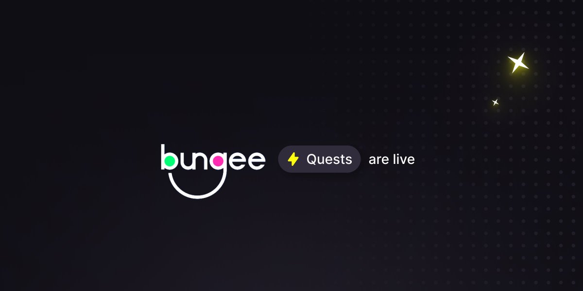layer3's tweet image. Make the jump with Bungee 🌉 

Get ready for Part II of our 4-part Quest series with @BungeeExchange!

Complete all 4 Quests to receive an exclusive NFT 

Start now 👉 l3.xyz/Bungee2
