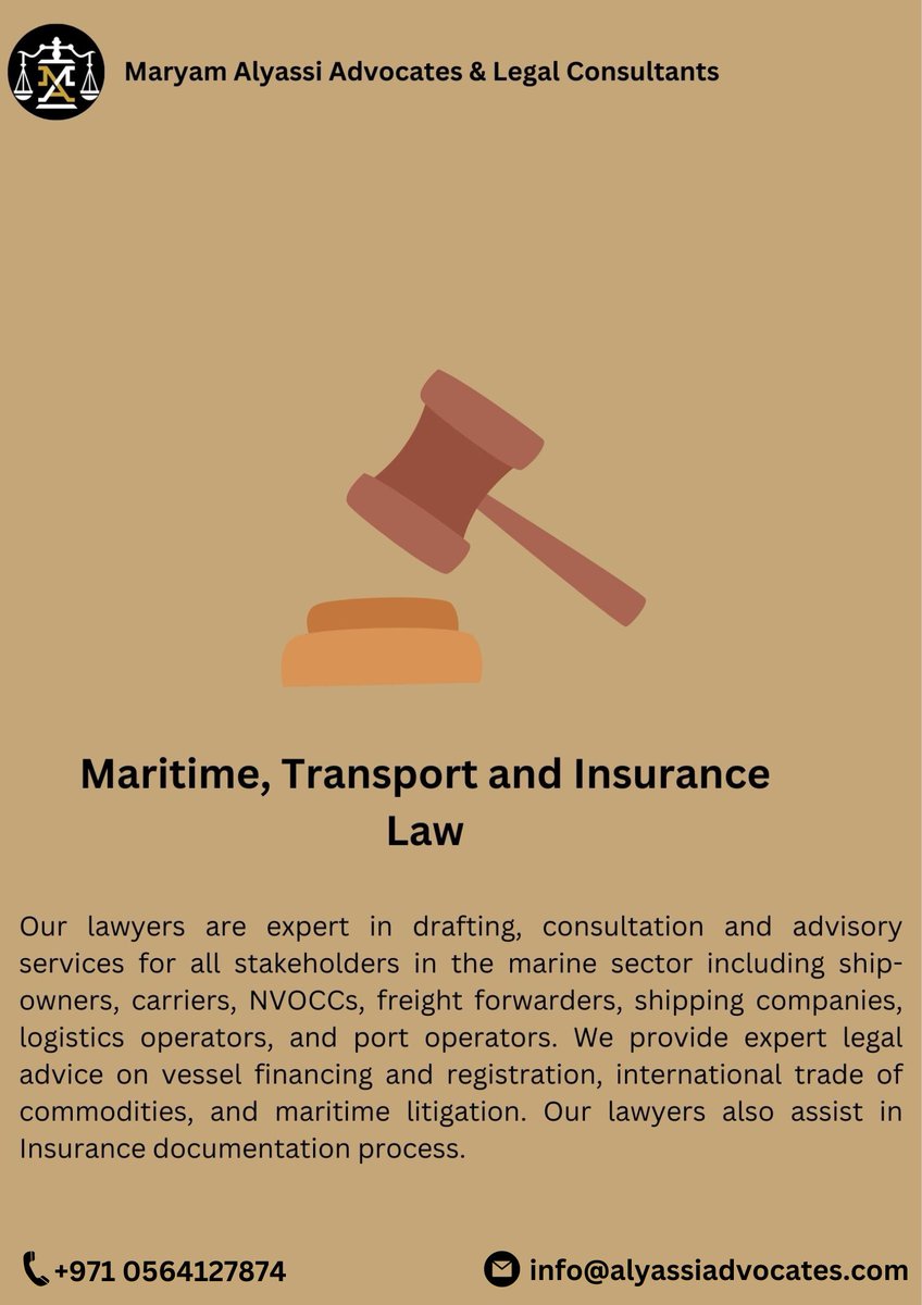 Feel free to contact us +971 564127874/ info@alyassiadvocates.com

#legal #arbitration #litigation #insurance #compliance #employment #shipping #maritime #uae #dubai #dubailaw #dubailawyer #freeconsultation #advicefortheday