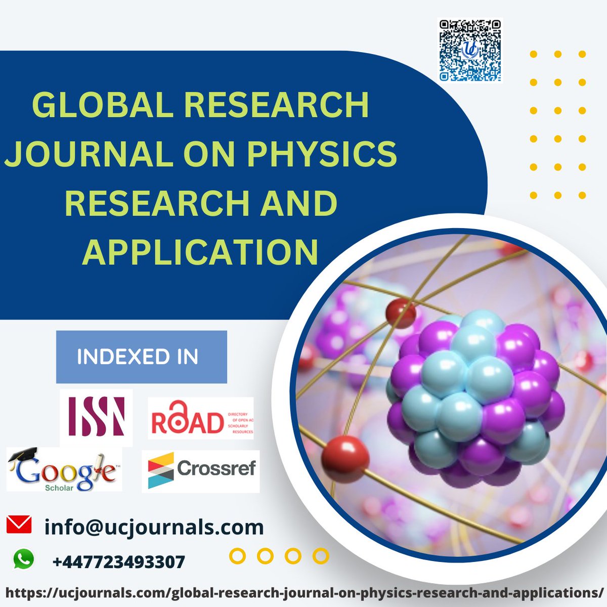 UcJournals's tweet photo. GLOBAL RESEARCH JOURNAL ON PHYSICS RESEARCH AND APPLICATION
Are you looking to publish your Physics Research Manuscript? visit: https://t.co/fqKDE3dIJf
#physicsresearch #physics #astrophysics #theoreticalphysics #theoreticalphysicist #nasa https://t.co/nBdpcDEyXy