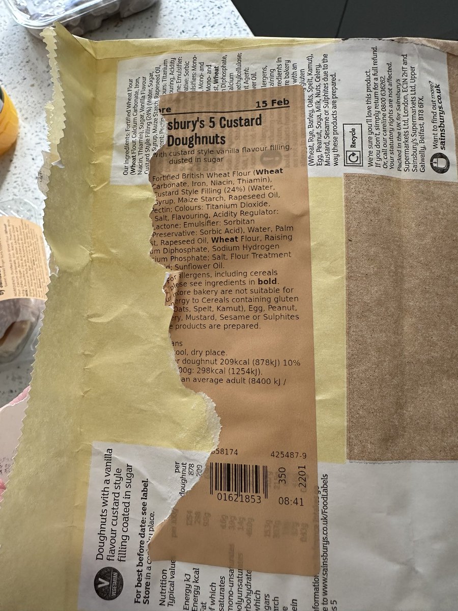 cow6490's tweet photo. @sainsburys hi. Bought a bag of custard doughnuts and there is no custard to be found. https://t.co/oPqgezlDfi