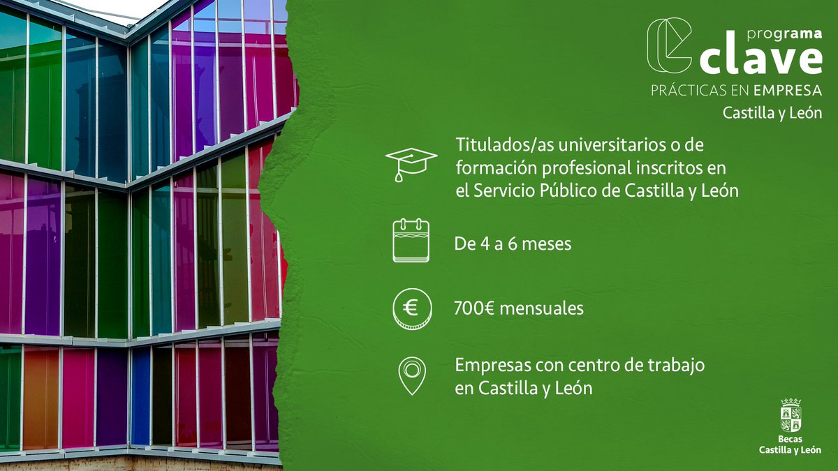 fgusal's tweet photo. #BECAS 📣 | Abierta la nueva oferta de prácticas remuneradas del #ProgramaClave en empresas y entidades de Castilla y León, dirigida a titulados de la @usal o de #FP. Entra en la web y consulta todas las bases de la convocatoria 👉 https://t.co/wTZwMivxzC https://t.co/eSIZGql8EI
