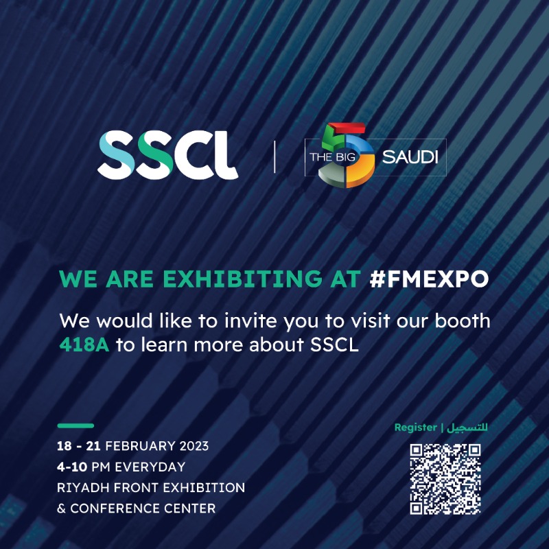 ssclsa's tweet photo. We are pleased to announce our participation as a platinum sponsor at @BIG5Saudi 

Meet our team at booth 418A and discover how you can join us on our transformational journey.

#SSCL #BIG5 #FMEXPO #FacilityManagement
