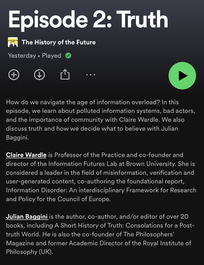 TLRHDemForum's tweet photo. Episode 2 of #theHistoryoftheFuture is out now 📣

Join @marklittlenews and @elspethpayne as they talk to @cward1e and @JulianBaggini about #truth and navigating the age of information overload.

🎧 Listen, follow, share: https://t.co/JLVIWG5jCV https://t.co/Dtnkb8K8AI