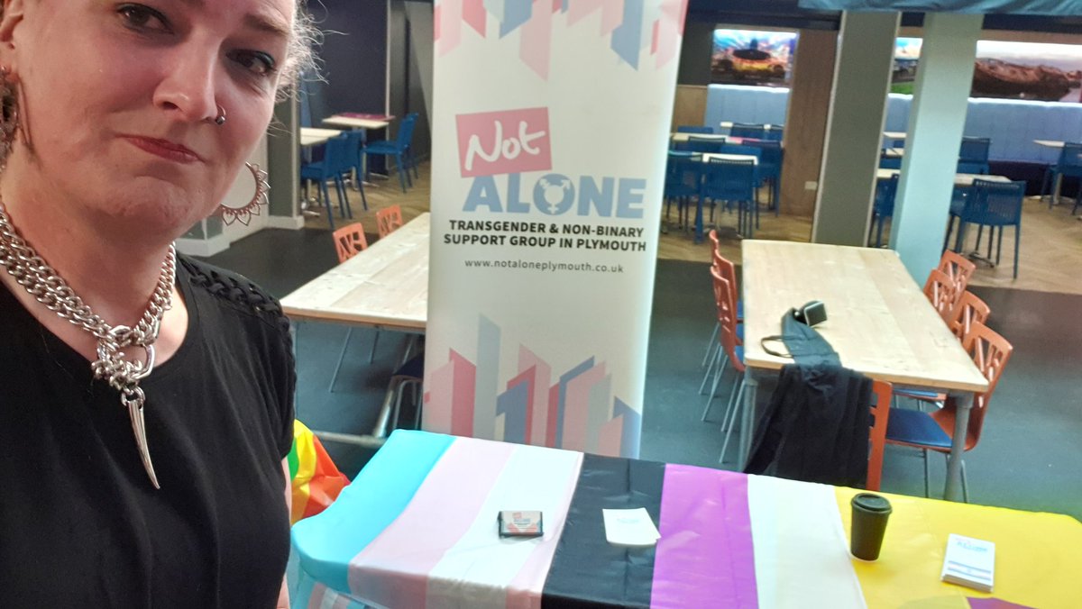 Today I'm at the @PlymUni @upsu LGBT+ Wellbeing Fair on behalf of @NotAlone_Plym. It's such a difficult time & events like this are always a welcome reminder of the support our community has.   Come & say hello if you're near the student union today!