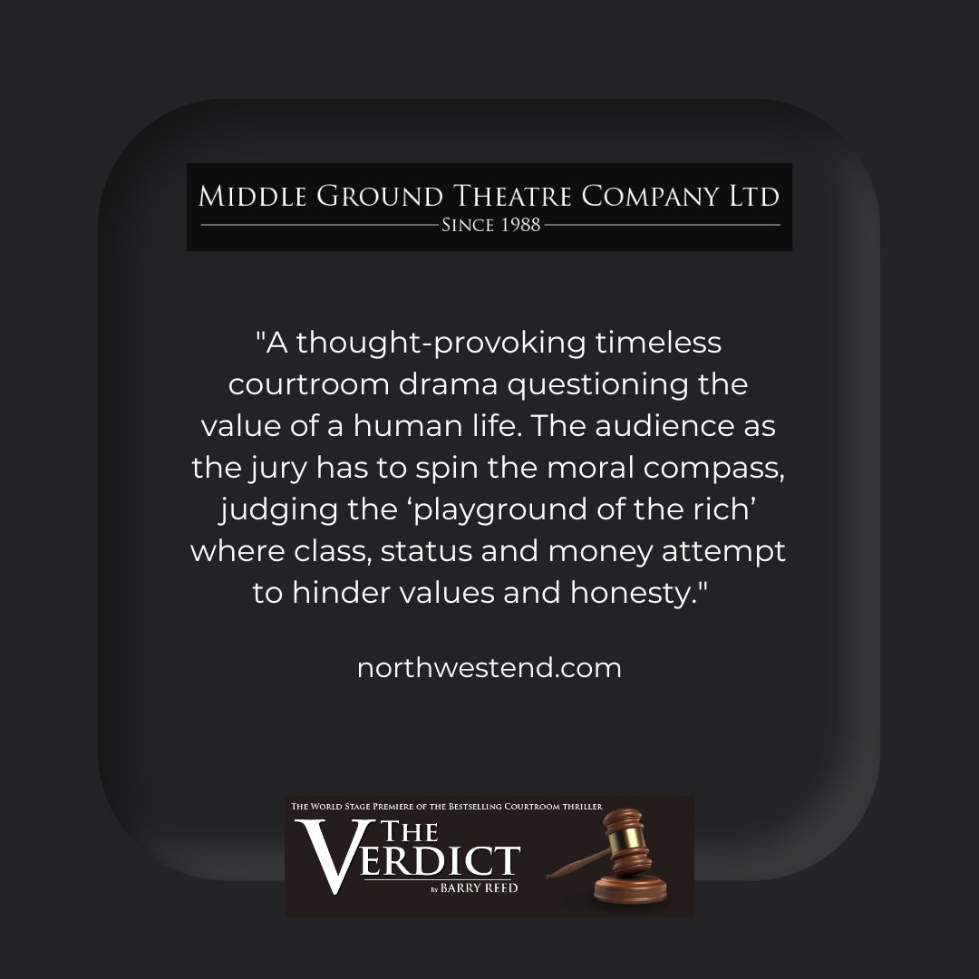 MGTheatreCo's tweet photo. The reviews are in for our New Brighton show and we couldn't be happier ⭐

North West End have expressed our show as "thought provoking and an absolute joy to watch".

Will you be seeing us on tour? Let us know which city in the comments 👇

#middlegroundtheatre #theverdict https://t.co/SldQcqHQbX
