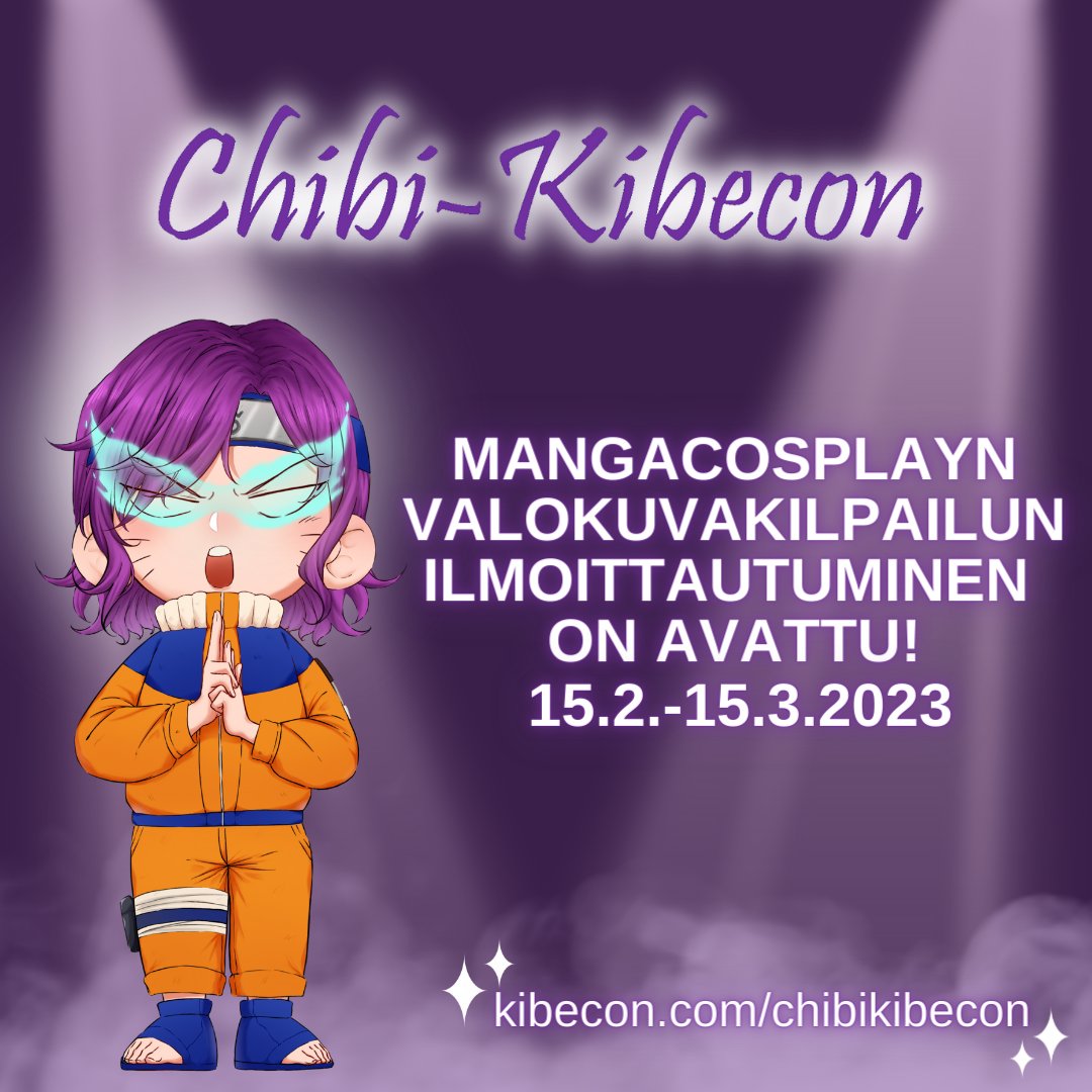 Chibi-Kibeconin mangacosplayn valokuvakilpailun ilmoittautuminen on nyt auki! Lue lisää kibecon.com/cosplaykilpail…. #kibecon #manga #cosplay #valokuvaus #coniensuomi