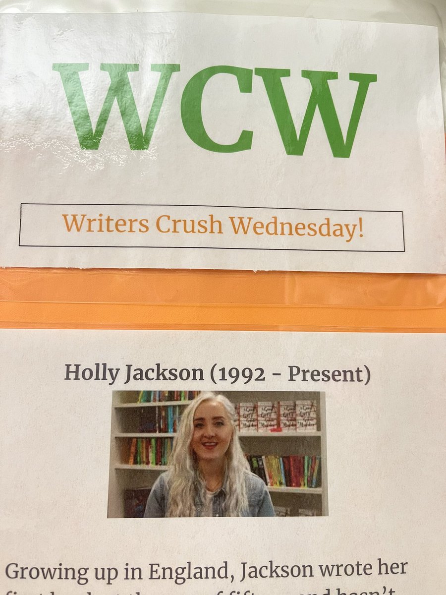 Writers Crush Wednesday’s author is Holly Jackson! I cannot keep her mysteries on the shelves as students devour them! Thank you, <a href="/HoJay92/">Howard Jayce</a>! <a href="/YorktownSentry/">Yorktown Sentry</a> <a href="/MsPorterAPS/">Laura Porter</a> <a href="/APS_ELA/">APS Secondary ELA</a> <a href="/Principal_YHS/">Dr. Kevin Clark</a>