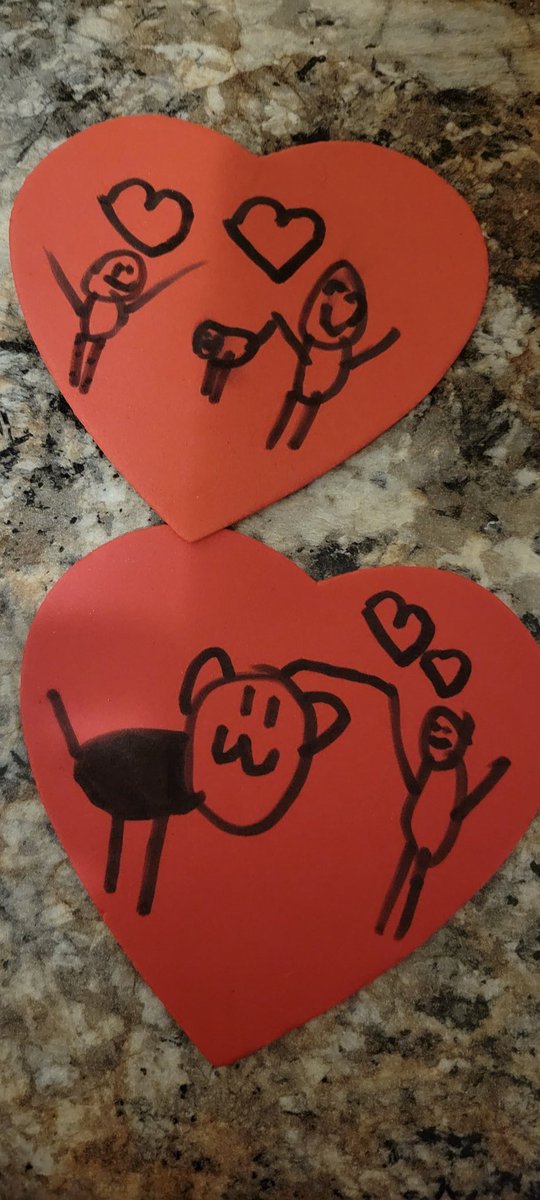 My son (7) made the dog and me Valentine's.
