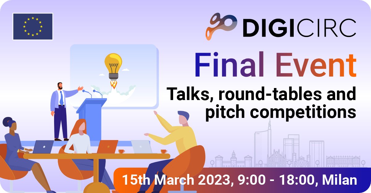circ_digi's tweet image. 📌 Save the date!
On 🗓️ 15 March, @circ_digi will host its final event in 🇮🇹 Milan.
There will be 🏆 #PitchCompetitions, talks and round table discussions!
More information coming very soon 😉