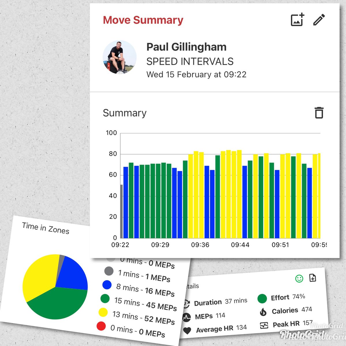 PaulGillingham_'s tweet photo. It was good to get some speed back in the legs today @NuffieldHealth after the #hyrox Glasgow event on Saturday. 3 good workouts so far this week and all have involved running. #runningworkout #intervaltraining @MYZONEmoves https://t.co/GXP7Q81Cps
