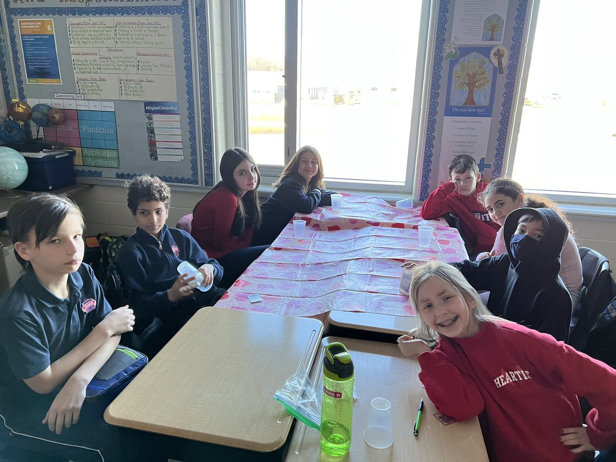 MrsMartinStAnne's tweet photo. Celebrating Valentine’s Day with a cafe style discussion on Integrity!❤️🥰@stanne_school #stannestyle https://t.co/eJ7KMfdHuk