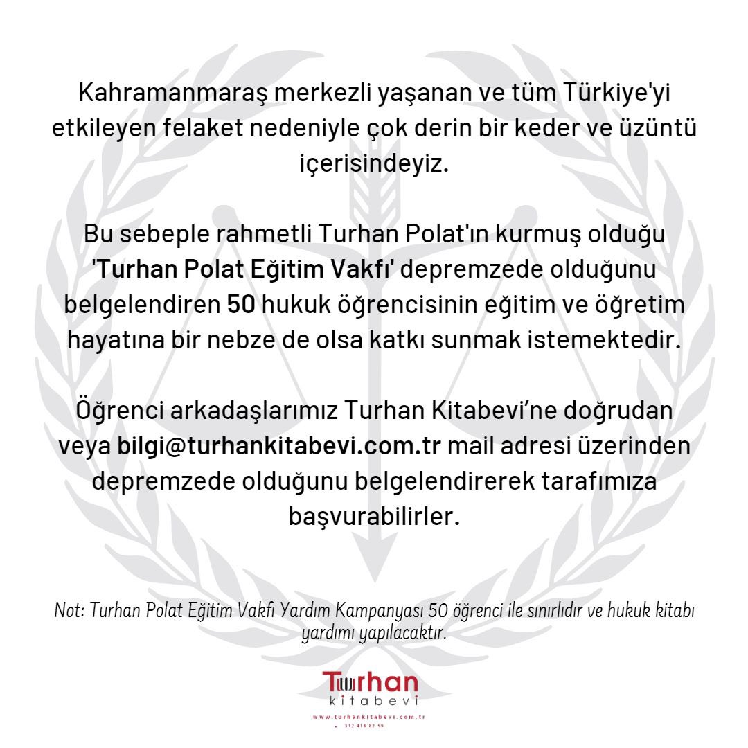 #turhankitabevi #turhanpolateğitimvakfı #deprem #depremzede