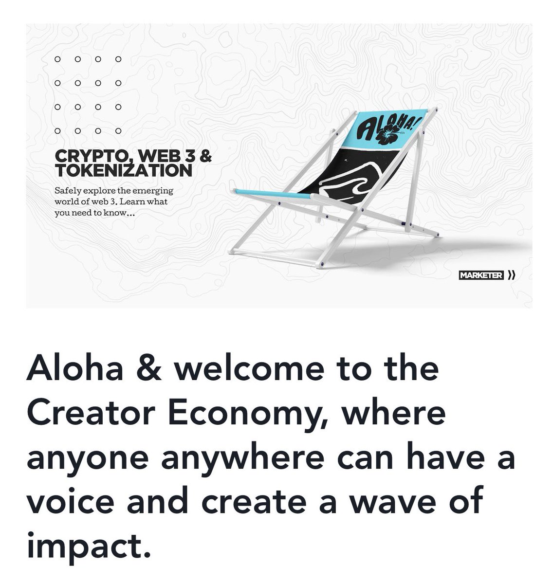 ScottAdamMartin's tweet photo. 🌺 Aloha and Welcome to the #CreatorEconomy 🏄🏼‍♂️ join the over 750 #creators like you who are looking to grow. Bring your shades. 🕶️🤙https://t.co/3BbP4HbILb https://t.co/rgdXsFFgYz