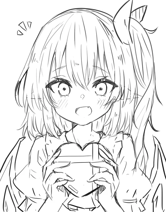 チョコをくれるフランちゃん!(大遅刻
可愛く描けなかったので描き直しました、、、 