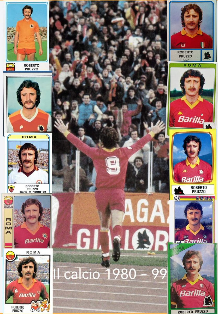 Roberto Pruzzo
Con la Roma:
10    Stagioni  in Serie A        
240  Presenze    
106  Reti
315  Presenze  (Serie A +Coppe) 
138  Reti   
Con la Roma ha vinto :
1 Scudetto
4 Coppe Italia
3 volte Capocannoniere della Serie A
1980-81
1981-82
1985-86