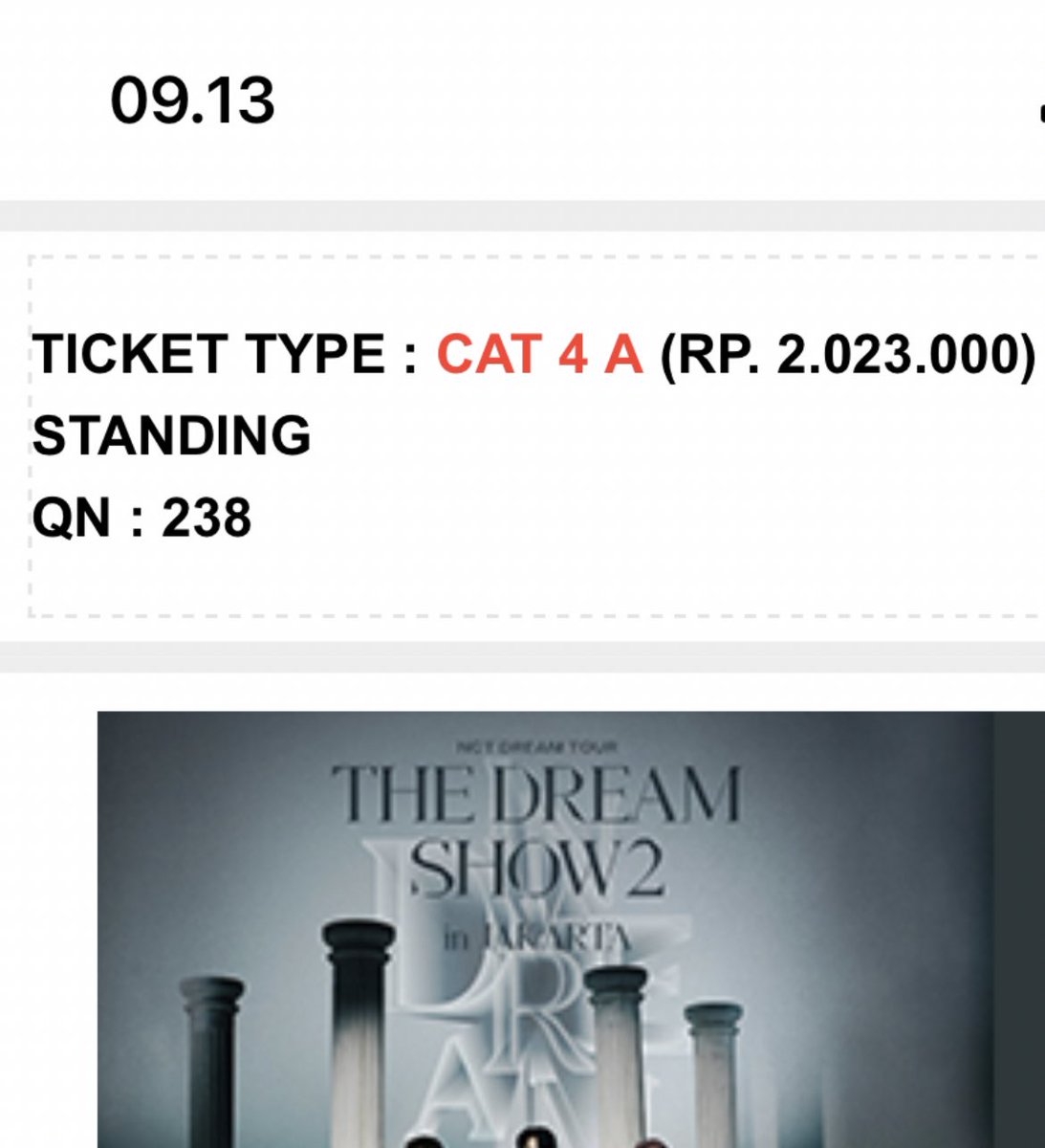 zeekdln's tweet photo. Want to sell // WTS

THE DREAM SHOW 2 / TDS 2

# CAT 4A DAY 2 QN 238 - 1 ticket only

- surat kuasa ✅
- proofs ✅
- vidcall ✅

for the price please offer through my dm  yaah , i’ll take the most reasonable price okaay 🤍 https://t.co/46O1ZPAm79