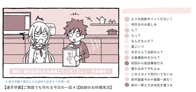 遠月チャンネル記念すべき第一回目。まあ4コマですね(?) 