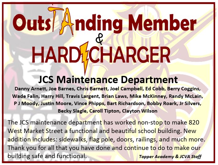 VirtualAcad_JCS's tweet image. I run so wide open each day that it is good for me to take time to be generous with kindness and be thankful for everything, especially to our colleagues at Johnson City School Maintenance Department. Not only are they hard workers but good people!