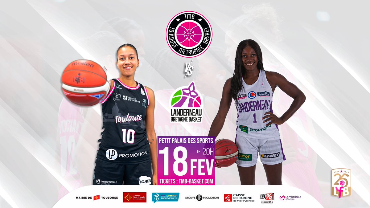TMB_Basket's tweet photo. 🏀 Vous faites quoi samedi soir ? 
🆚 @LBB_HN pose ses baskets au petit palais des sports de Toulouse
⌚️Début du match à 20h
🎟️ Tickets https://t.co/bPA80PNZFx 
❤️ Offre spéciale saint Valentin 
🏆 1ere division basket professionnel https://t.co/6NSh71u1mr