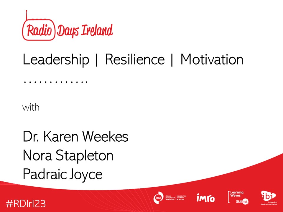 RadioDaysIrl's tweet photo. It's our final session at #RDIrl23, we are joined by @shecando2021 @Padraic14 @NoraStapleton to talk all things Sport &amp;  Leadership &amp; the lessons we can learn.

Don't miss this one!!!

Sponsored by @BAItweets and @IMROireland 

Brought to you by @LearningWaves and @IBIreland https://t.co/pD4prODUAT