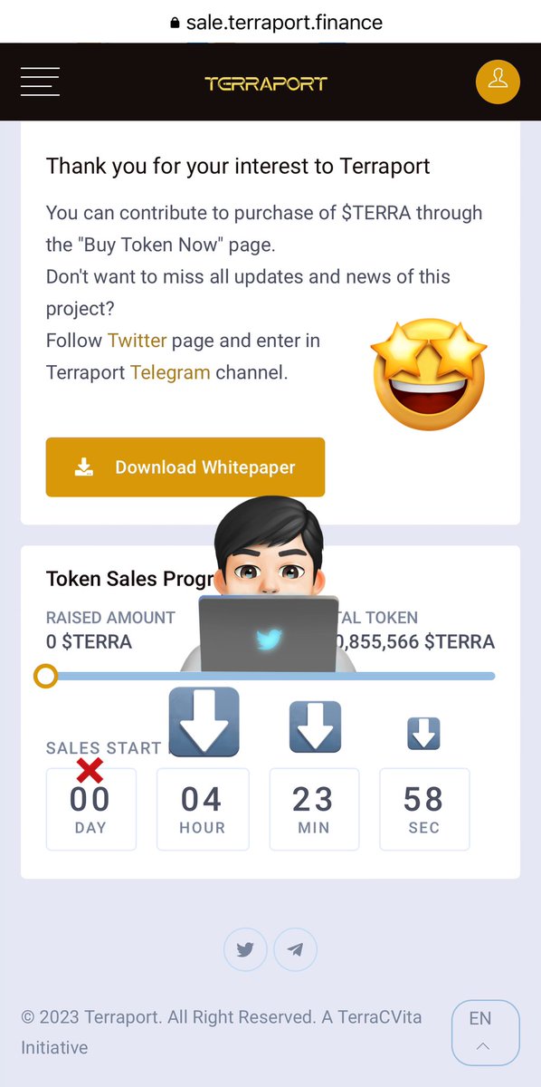 Eu23At's tweet photo. In 4 hours it will be available for purchase again! #TERRA
Are you still thinking about it? #LUNCcommunity #Terraport #Greatopportunity #lastchange #terraluna #luncburn #NEWProject #busd #binance https://t.co/DbcXcA0MXL