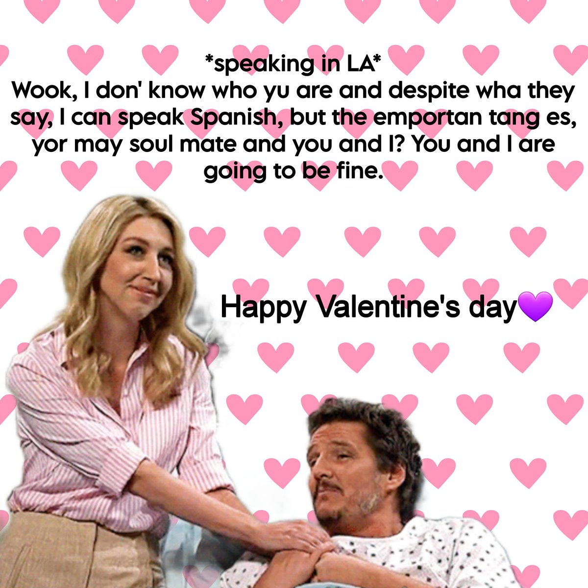 Forgot to post this amazingness I made yesterday. 🤣 #ValentinesDay #snl #PedroPascal #HeidiGardner