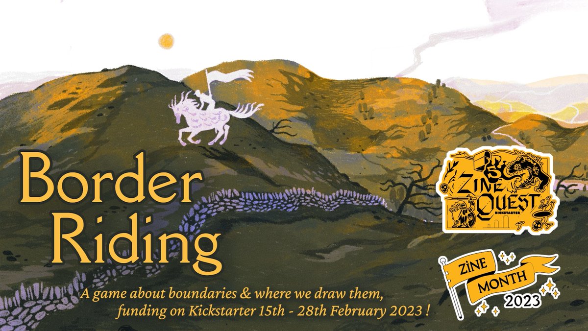 StoutStoatPress's tweet photo. BORDER RIDING is here!

Create the story of a village, and follow it through the ages. A game about boundaries &amp; where we draw them, printed on a massive map. 
It's live on Kickstarter now!

PDFs are £5-8,
Physical Maps are £10 + shipping!
(link a few tweets down this thread ⬇️) https://t.co/ejGrTpHQFk
