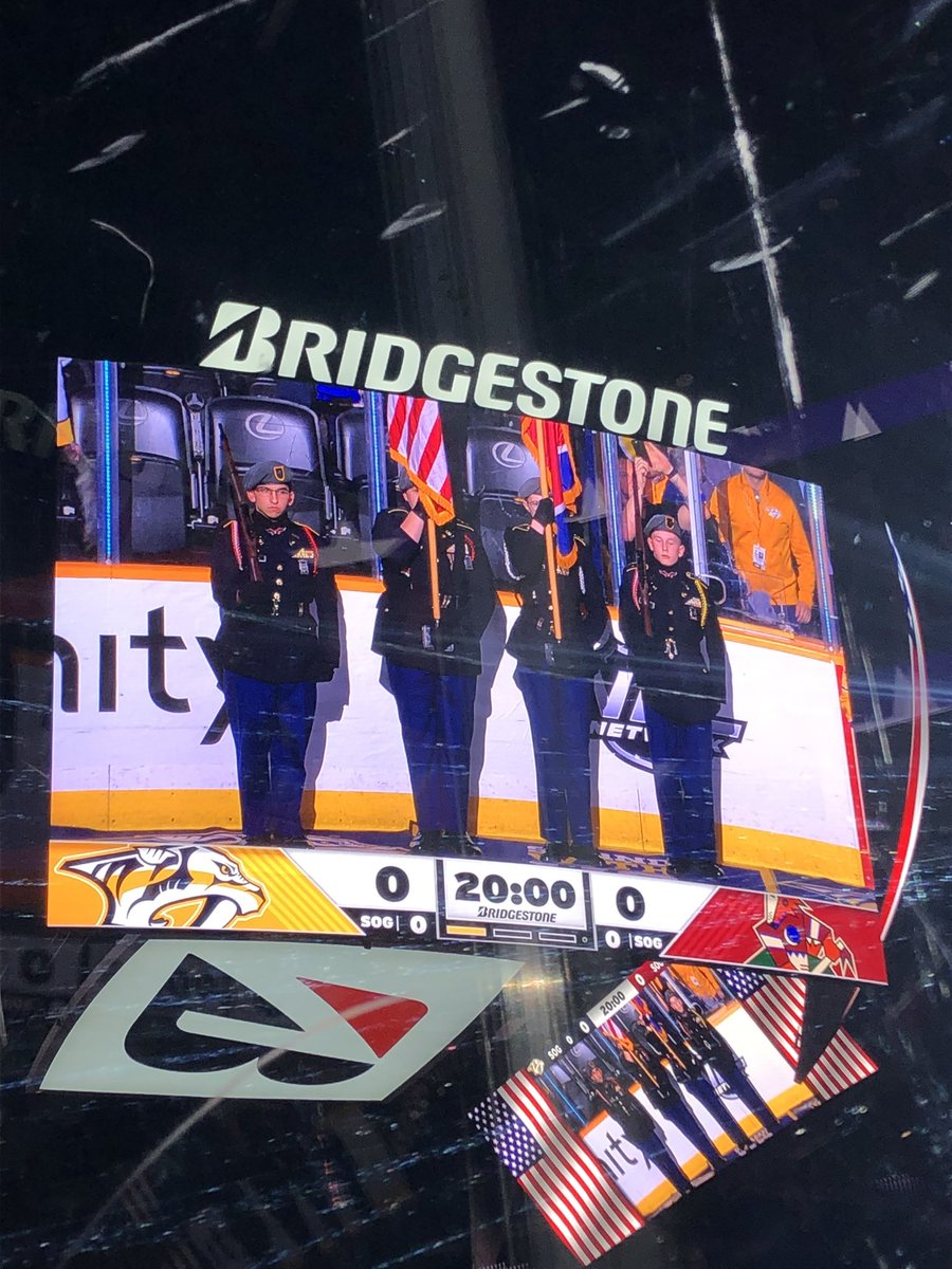 paynejt's tweet photo. @stewartscreekhs SCHS JROTC presenting Colors at Preds game Monday night. https://t.co/RqmnSEI489
