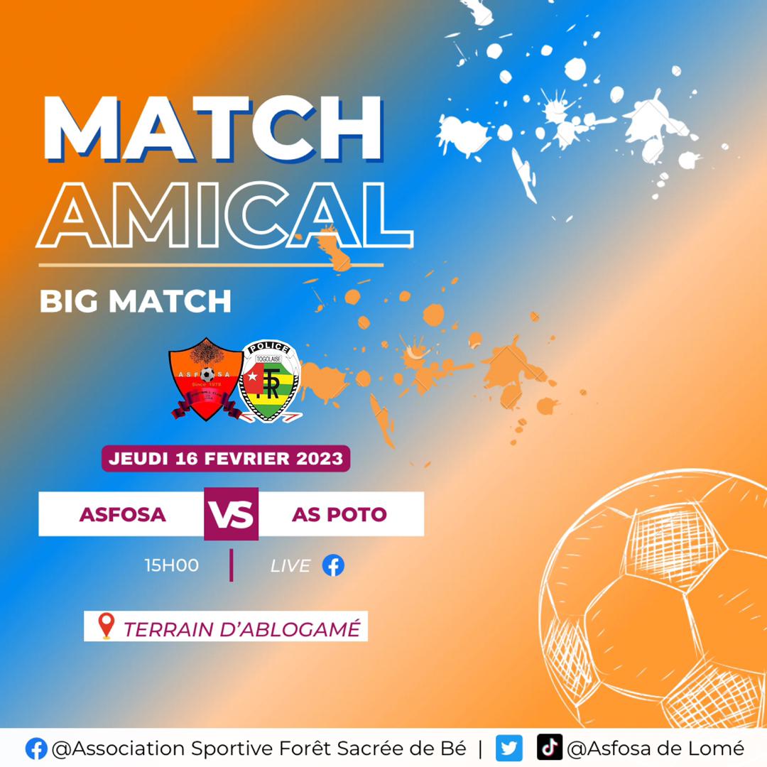 asfosafc's tweet photo. Match amical de préparation. Nous jouons la formation de la Police, ce jeudi 16 février. https://t.co/WtqKoLtJSp