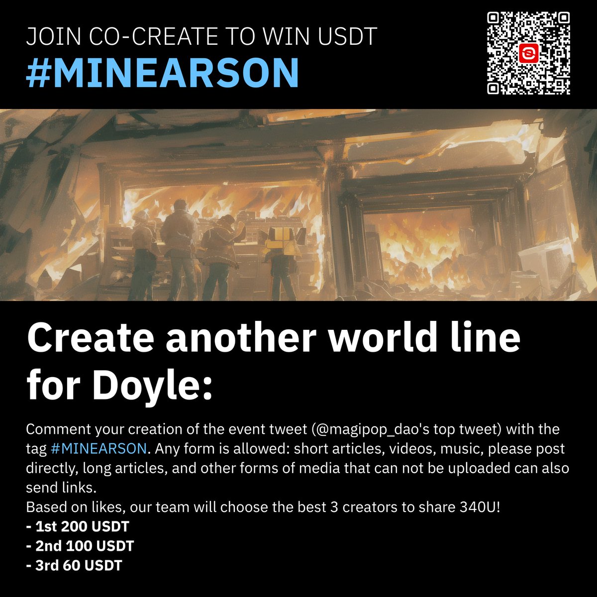 magipop_dao's tweet photo. What's more, you can create another world line for Doyle. The 3 most liked can get USDT! Details in the pic.
#BonusReading #minearson https://t.co/JYKJi4XUPD