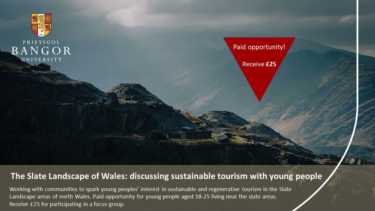 💰 Cyfle â thâl i bobl ifanc 18-25 oed sy’n byw ger ardaloedd llechi gogledd-orllewin Cymru!💰 
Rydym yn cynnal grwpiau ffocws yng Nghanolfan Rheolaeth Bangor ar 25/02, yn Gymraeg ac yn Saesneg.

▶️ Cofrestrwch ar gyfer ein digwyddiad yma: buff.ly/3HU2vPq

Derbyniwch £25!