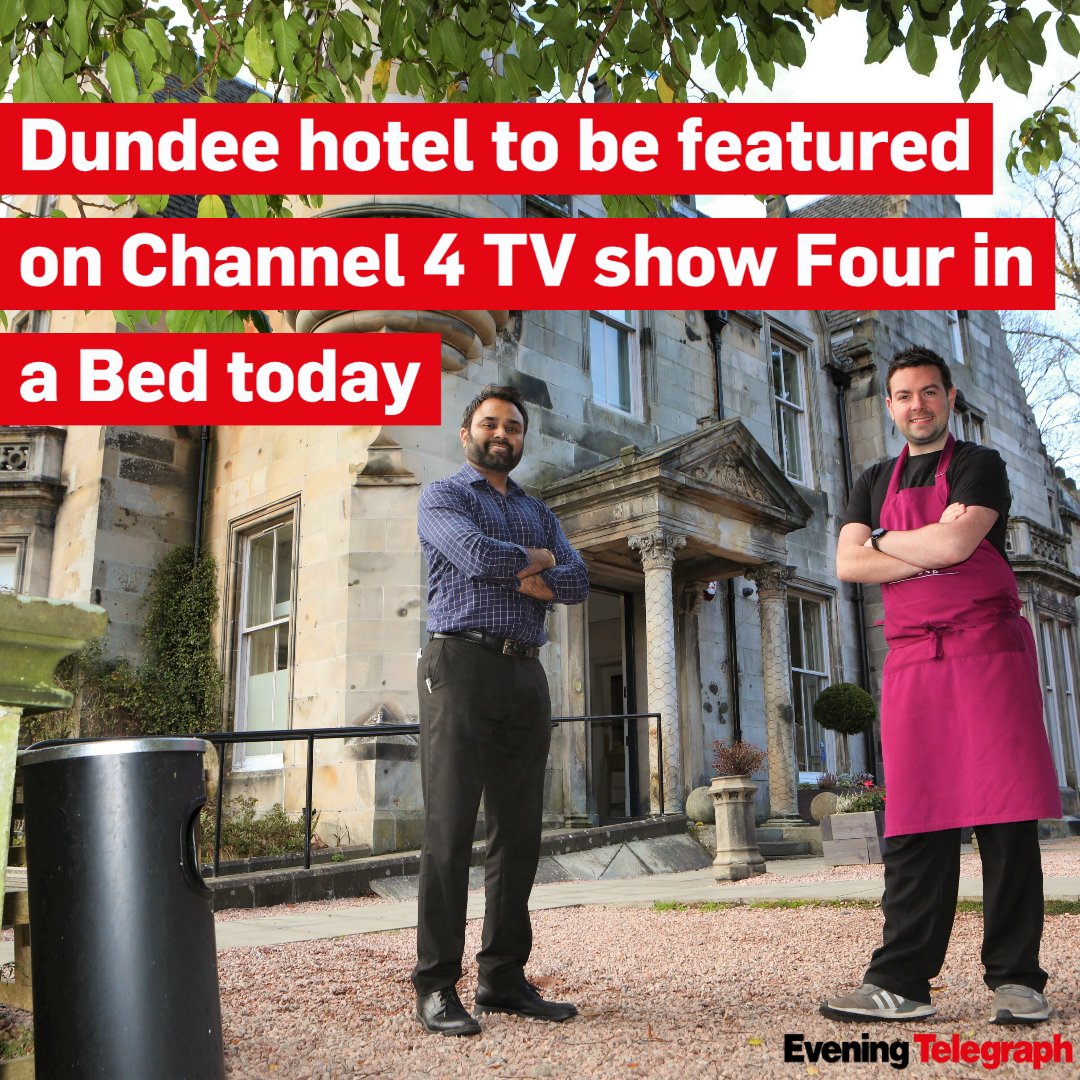 Evening_Tele's tweet photo. Taypark House will be scrutinised on #Fourina Bed tonight ๐บ
Business partners Glenn and William hope to impress their guests as they welcome them to Dundee.
We're looking forward to watching the show at 5pm - will you be tuning in?
Read more: https://t.co/TPP9GBNi9E https://t.co/kIlWcQTV7N