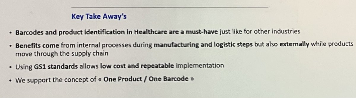 sioduggan_GS1's tweet photo. Pfizer has been involved from the start!! Brilliant slide from @PascalAulagnet #barcodes and #uniqueidentification are a MUST-HAVE for healthcare!!! @pfizer #GS1GlobalForum2023 #scan4safety #benefitsofbarcodes #safercare @GS1Ireland_hc #GS1 https://t.co/3axeJfstFL