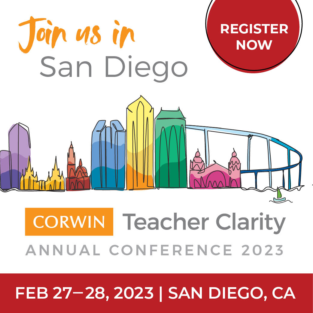 CorwinPress's tweet photo. Join us as we take teacher clarity to the next level at our first Annual Teacher Clarity Playbook Conference in San Diego, CA! There's still time to register, so don't wait! https://t.co/lo3TxcjKxY
#corwininstitutes #TCP2023 #education #k12education #teacherclarity https://t.co/3Unn7b8BhR