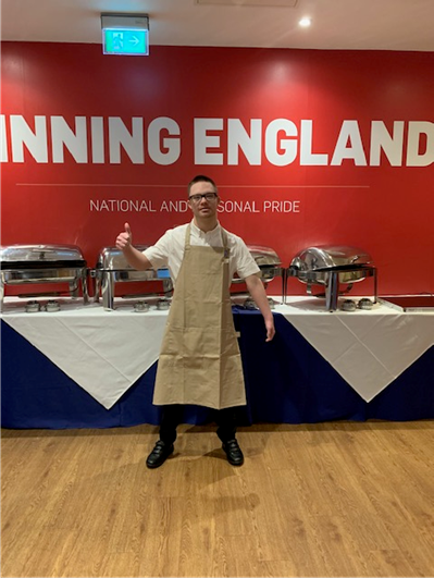 DSAInfo's tweet photo. Steven had a great day starting in his new role as a Food &amp; Beverage Assistant at Hilton St George's Park. He is very proud to work there and did really well on his first day. Well done Steven! 
#WorkFit #Hospitality #Football @FA https://t.co/BJVAxu3ruA
