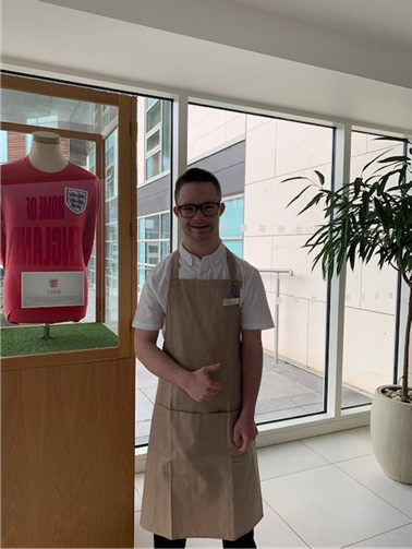 Steven had a great day starting in his new role as a Food &amp; Beverage Assistant at Hilton St George's Park. He is very proud to work there and did really well on his first day. Well done Steven! 
#WorkFit #Hospitality #Football <a href="/FA/">The FA</a>