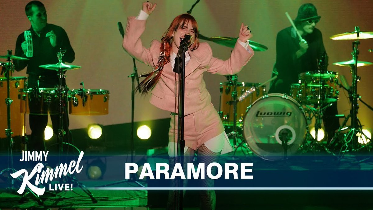 paramoreireland's tweet photo. Paramore performs the song Running Out of Time on Jimmy Kimmel Live. https://t.co/YG4jqrsPAn  

This Is Why out now: https://t.co/gE32cbMX6M 

@Warnermusicirl https://t.co/UEOsYhXtEL