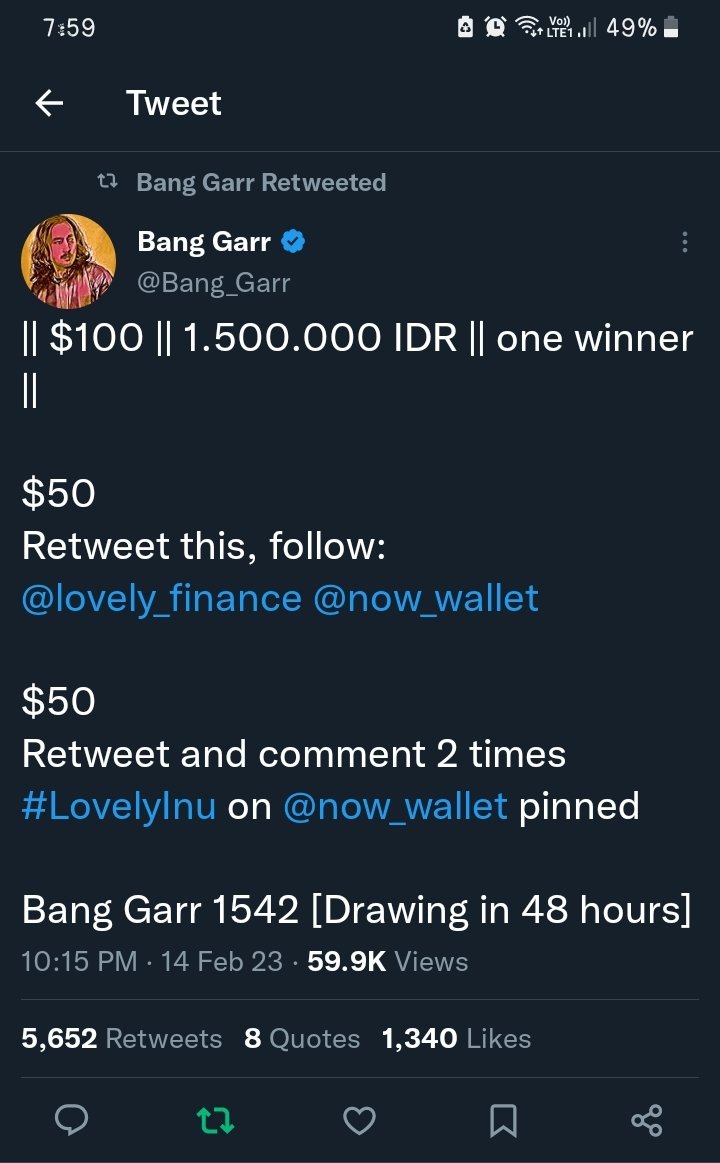 min_jerux's tweet photo. @Bang_Garr @Lovely_finance @NOW_Wallet Bissmillah jadi rejekiku♡ https://t.co/Ia2HCxPfqB