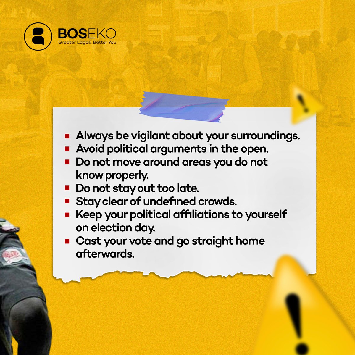 0CCE_LASG's tweet photo. Read more about ways to stay security conscious this election on our blog. Link in bio
#BOSEKO #GreaterLagosBetterYou
#Tiwantiwaleko https://t.co/bd8tL2Cysy