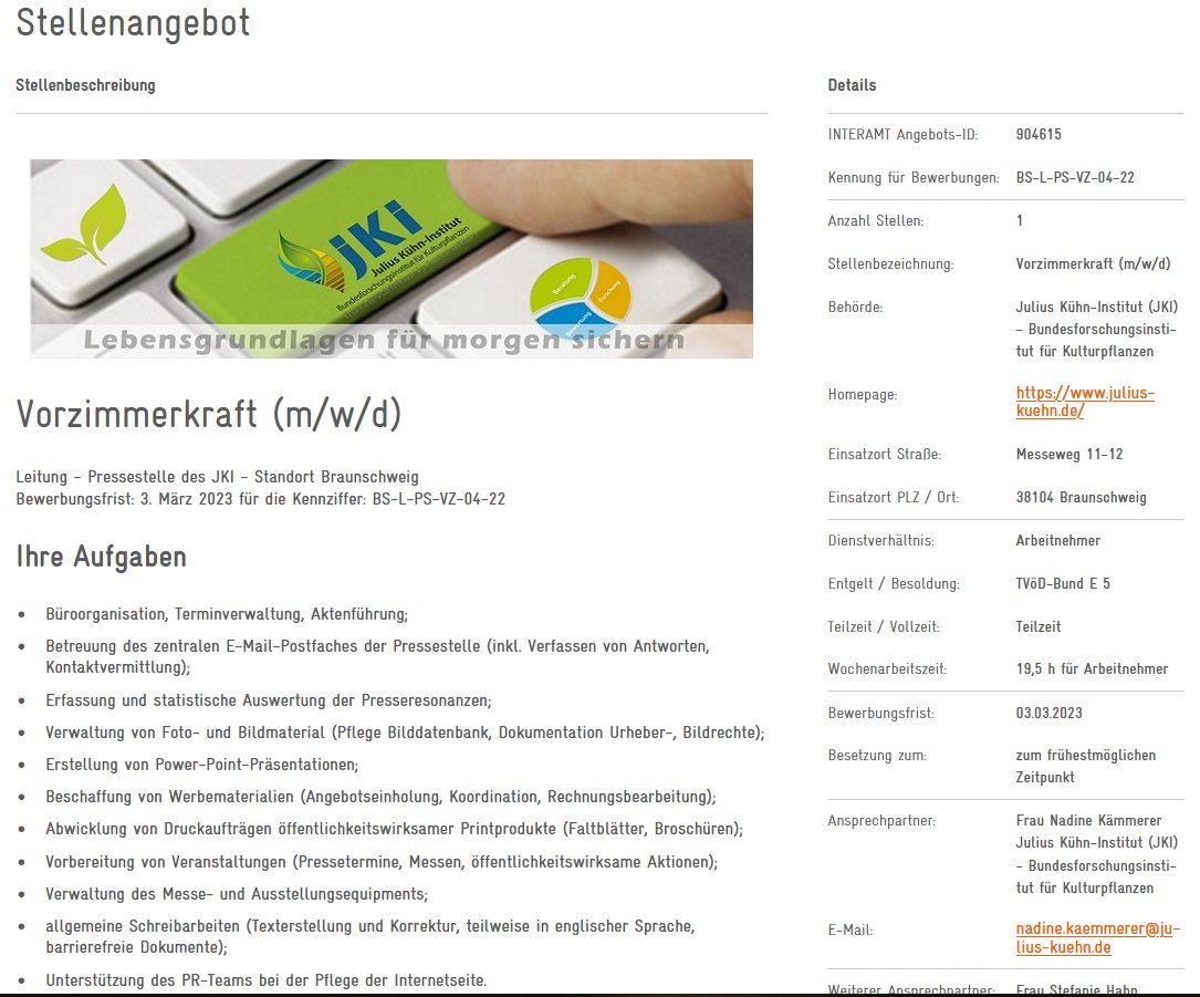 Wir brauchen Hilfe! Das Sektretariat unserer Pressestelle ist nicht besetzt. Wer uns halbtags in unserem Büro in #Braunschweig unterstützen möchte, ist herzlich willkommen. Wir beißen nicht, und langweilig wird es ganz sicher auch nicht! interamt.de/koop/app/stell… #Stellenangebot