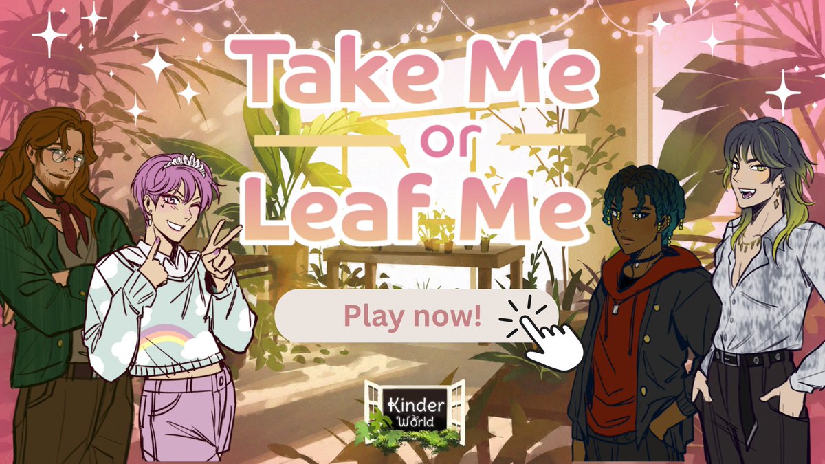 leeniehunnie's tweet photo. Today, we're checking out some houseplants in @lumiinteractive 's free dating sim 🌿 Take Me or Leaf Me 🌿 -- you can play it yourself here --> https://t.co/BKlW82uE2l

#TMOLM #kinderworldgame

(We'll play Genshin later so we can visit our other dendro daddy) https://t.co/sh7idpca73