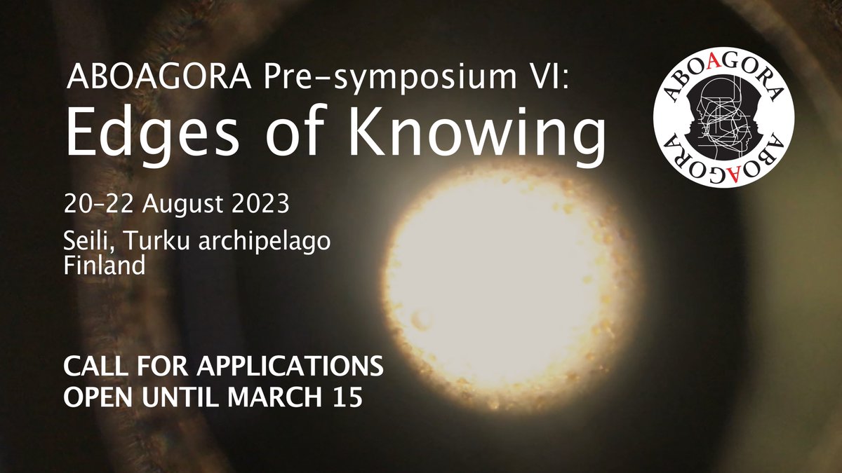 Aboagora_event's tweet image. 📣 Attention all #Doctoral #Researchers &amp;amp; MA #Arts #Students: 
The call for this year's ABOAGORA Pre-symposium is now open!
If you're interested in art-science collaboration and reside in one of the Nordic or Baltic countries, see
aboagora.fi/pre-symposium/ 
and apply by March 15!
