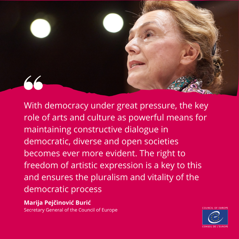 coe's tweet photo. #ArtisticFreedom is a core #HumanRight.
The new Council of Europe report on "Artistic Freedom in Europe" details the challenges European artists & cultural workers face in the practice of their right to freedom of artistic expression.
Read the full report with recommendations.⬇️