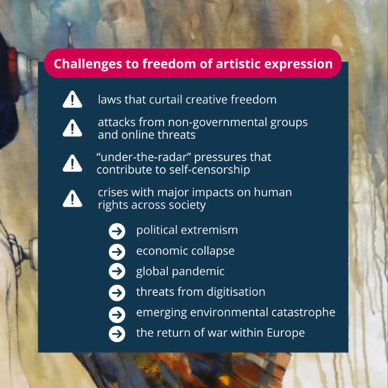 coe's tweet photo. #ArtisticFreedom is a core #HumanRight.
The new Council of Europe report on "Artistic Freedom in Europe" details the challenges European artists & cultural workers face in the practice of their right to freedom of artistic expression.
Read the full report with recommendations.⬇️