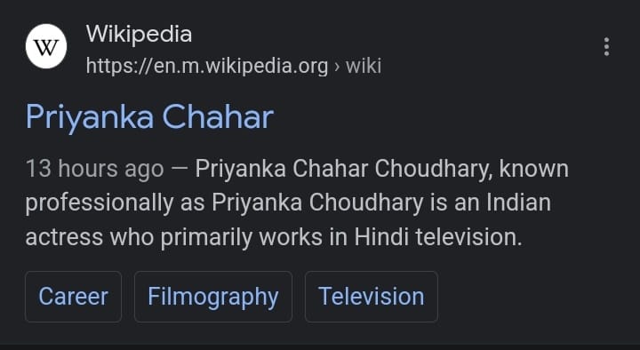 Here's #PriyankaChaharChoudhary’s Wikipedia Page after so much Wait! 🔗en.m.wikipedia.org/wiki/Priyanka_… #PriyankaPaltan