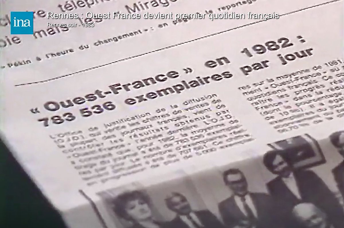 LaurentRiera's tweet photo. En 1983, @OuestFrance devient le 1er quoidien français. Cette belle réussite industrielle résistera-t-elle à l'arrivée de la télématique et des radios et télés locales ? Une précieuse archive de @Inafr_officiel, avec une longue ITW de François-Régis Hutin https://t.co/i8e1Ubzlw9 https://t.co/nMMAjJZtLa