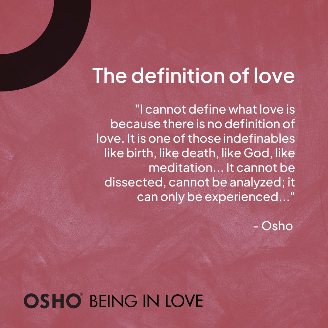 OSHO's tweet photo. ❤️ Osho with his distinct wit, wisdom and insightfulness he encourages us to break free from unhealthy patterns in order for love itself to find its true meaning within each one of us. ❤️

#love #Osho https://t.co/YIiOD1qoe8