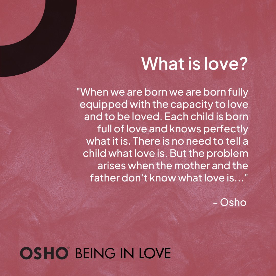 OSHO's tweet photo. ❤️ Osho with his distinct wit, wisdom and insightfulness he encourages us to break free from unhealthy patterns in order for love itself to find its true meaning within each one of us. ❤️

#love #Osho https://t.co/YIiOD1qoe8